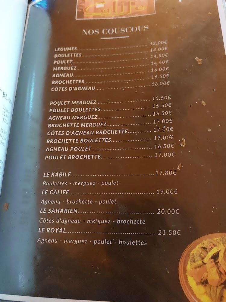 Restaurant Le Calife - Epinal - Menu Image 1